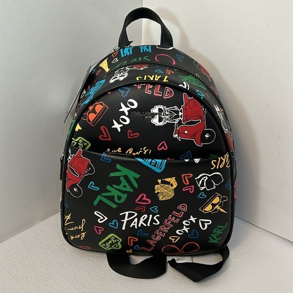 Karl Lagerfeld Adele Graffiti In Paris  Backpack Purse-NWT - Picture 2 of 8